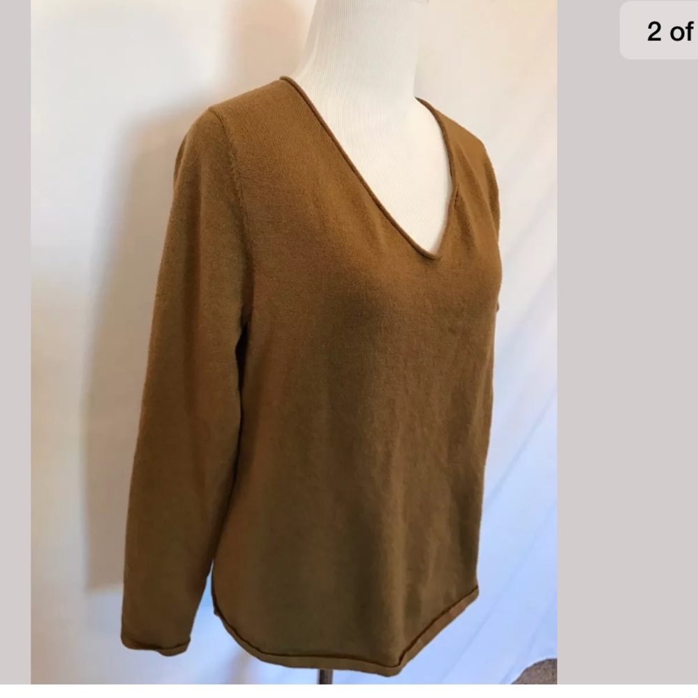 Eileen Fischer Merino Wool V-neck Sweater - Picture 2 of 6